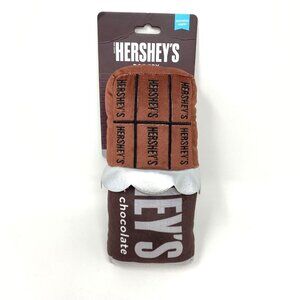 HERSHEY'S Candy Bar Dog Plush Chew Toy Squeaker Brown Play Fetch Entertain